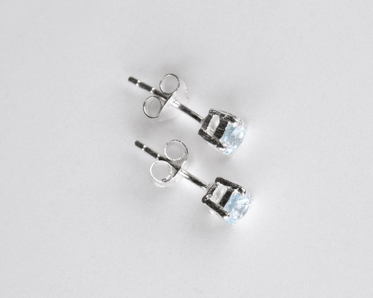 4 mm topas silver örhhängen